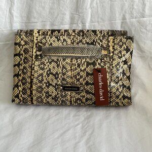 Charles David Snakeskin Leather Clutch
